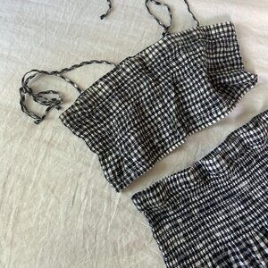 J Crew gingham 2 piece set